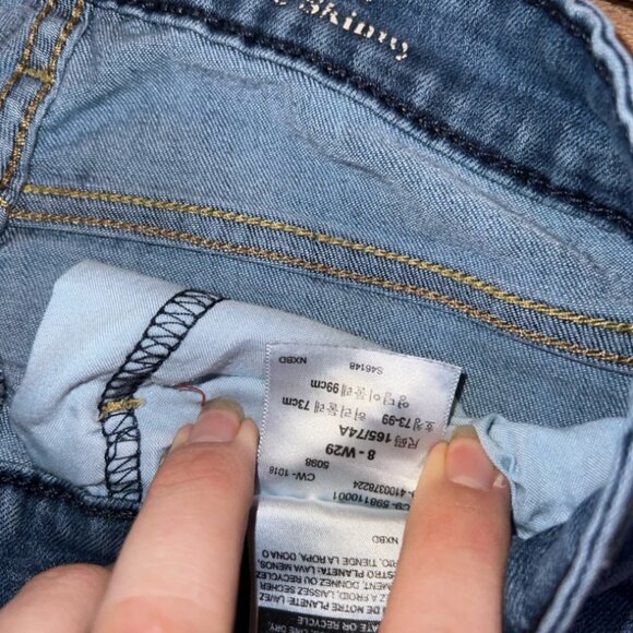 Signature by Levi Strauss & Co. Women 8 Blue High Rise Ankle Skinny Leg (O) - Picture 7 of 10